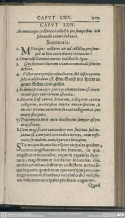 Caput LXIV. An municipes victores a collectis pro sumptibus litis solvendis eximi debeant
