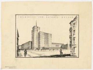 Rathaus, Bochum: Perspektivische Ansicht Ideenskizze