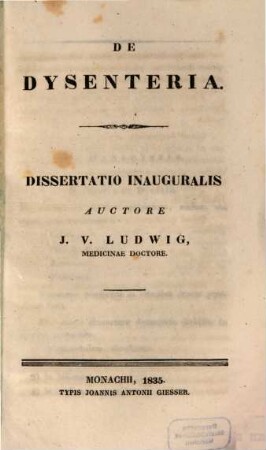 De dysenteria : Diss. inaug.