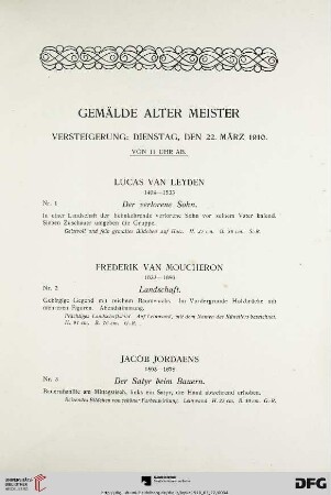 Gemälde alter Meister (Nr. 1-110)