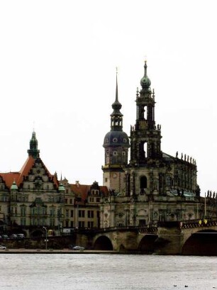 Dresden: Augustusbrücke, Georgentor, Hausmannsturm, Katholische Hofkirche