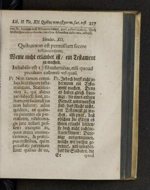 Titulus XII. Quibus non est permissum facere testamentum.