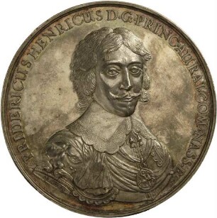 Medaille von Johann Höhn d. Ä. auf den Tod des Fürsten Friedrich Heinrich von Nassau-Oranien und seine Witwe Amalie, 1647
