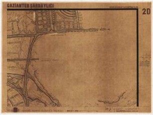 Gesamtbebauungsplan, Gaziantep Teilausschnitt, Gebiet nord-östlich der Altstadt: (wie Inv.Nr. 23417): Teilblatt 2D, Maßstabsleiste