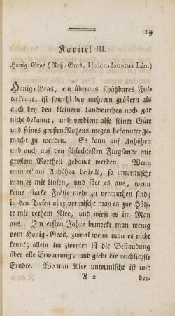 Kapitel III. Honig-Gras (Roß-Gras, Holcus lanatus Lin.)