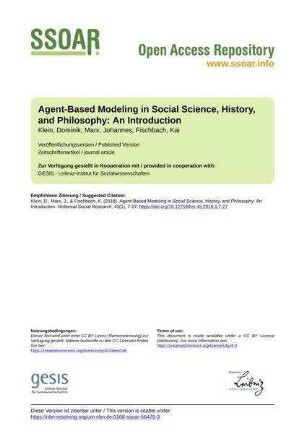 Agent-Based Modeling in Social Science, History, and Philosophy: An Introduction