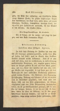 Siebente Ordnung. Insekten ohne Fluegel. Aptera.