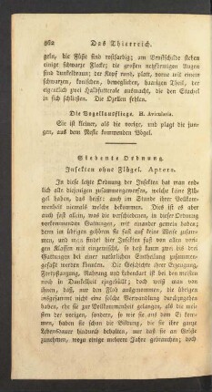 Siebente Ordnung. Insekten ohne Fluegel. Aptera.