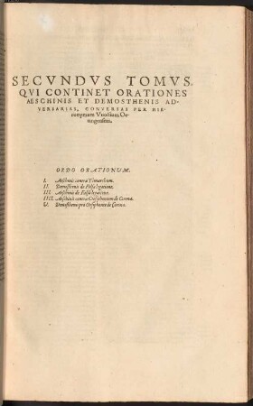 Demosthenis et Aeschinis principum Graeciae oratorum Opera, 2.