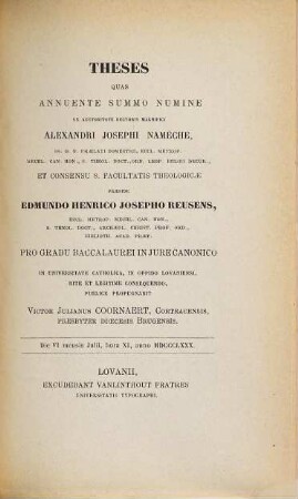 Theses. 1879/80, Fac. Theol.