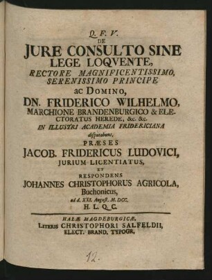 De Iure Consulto Sine Lege Loquente