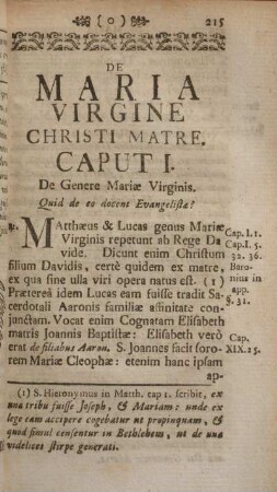 De Maria virgine Christi matre.