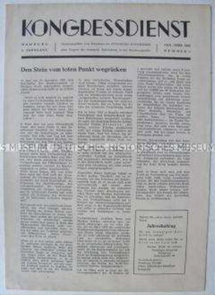 Mitteilungsblatt aus der Friedensbewegung der Bundesrepublik u.a zu den Ostermärschen 1962