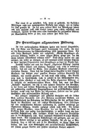 Die Grundlagen allgemeiner Bildung