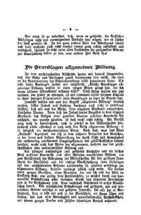 Die Grundlagen allgemeiner Bildung