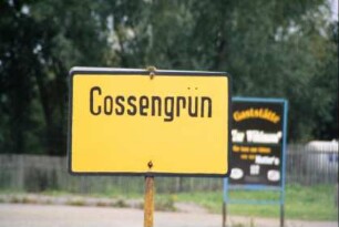 altes Ortsschild ohne weitere Angaben