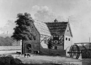 Meißen-Proschwitz. Grundmühle in Triebischtal, um 1800 (Stadtarchiv Meißen)