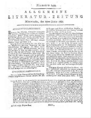 [Adelung, J. C.]: Magazin für die deutsche Sprache. Bd. 2, St. 4. Leipzig: Breitkopf [1785]