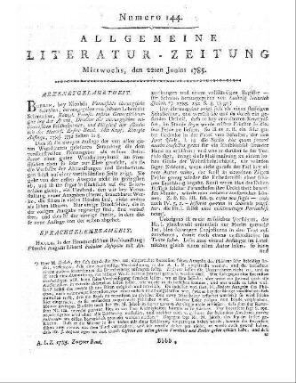 [Adelung, J. C.]: Magazin für die deutsche Sprache. Bd. 2, St. 4. Leipzig: Breitkopf [1785]