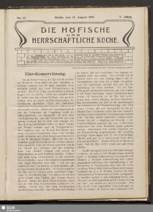 Nr. 22, 15. August 1909
