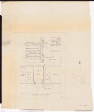 Reichsluftfahrtministerium, Berlin: Temperierung L4 (6. OG, Raum 6428): Schnitt, Grundriss 1:50
