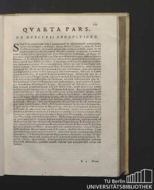 Quarta Pars. De Mercurii Productione.