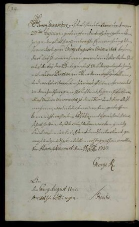 Gnadenbekundung des Königs.