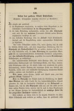XII. Ueber das goldene Vließ Schlesiens