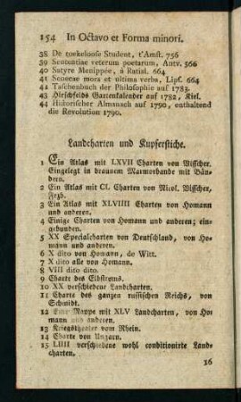 154-156, Landcharten und Kupferstiche