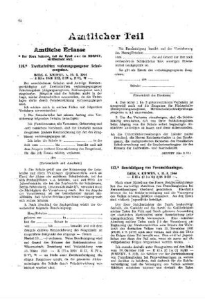 Beschädigung von Fernmeldeanlagen : [Amtliche Erlasse] ; [Amtlicher Teil]