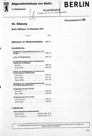 Nr. 40, 10. Dezember 1986