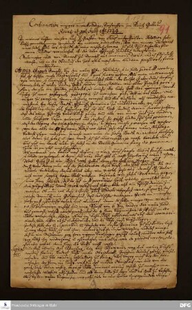 Bericht von Eberhard Gutsleff an August Hermann Francke.