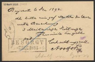 Brief an B. Schott's Söhne : 06.12.1893