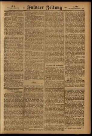 Zweite Ausgabe vom Montag, den 08. Januar 1917.