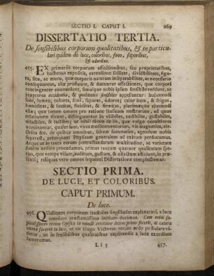 Dissertatio Tertia. De sensibilibus corporum qualitatibus,[...]