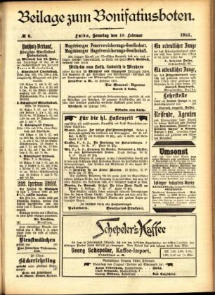Zweite Ausgabe vom Sonntag, den 10. Februar 1901.