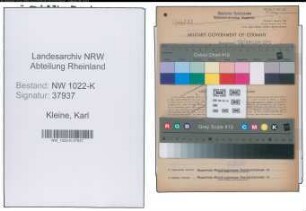 Entnazifizierung Karl Kleine , geb. 25.11.1885 (Bahnbeamter)