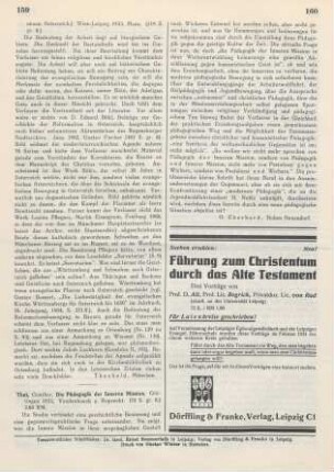 159-160 [Rezension] That, Gunther, Pädagogik der Inneren Mission
