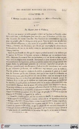 Chapitre IV: L'homme considéré danls la vieilesse. - Mort et Funérailles