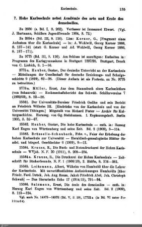 7. Hohe Karlsschule nebst Académie des Arts und École des demoiselles
