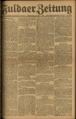 Ausgabe vom Donnerstag, den 18. September 1919.