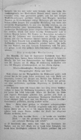 Die preußische Verfassung.