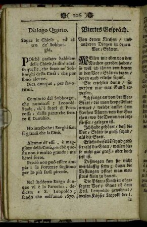 Dialogo Quarto. Sopra le Chiese,... = Viertes Gespräch. Von denen Kirchen/[...]