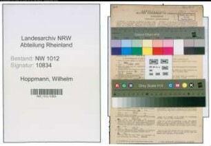 Entnazifizierung Wilhelm Hoppmann , geb. 24.11.1889 (Angestellter)