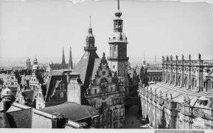 Dresden. Blick vom Turm des Ständehauses nach Südwesten zu Residenzschloss und Hofkirche