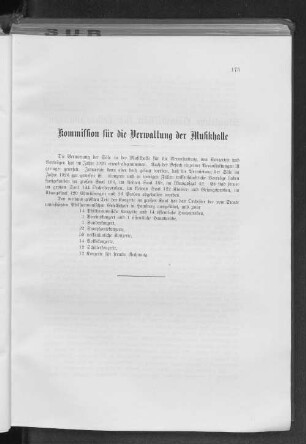 Kommission für die Verwaltung der Musikhalle