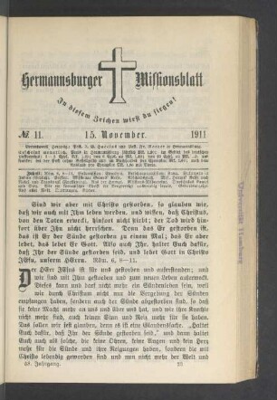 N° 11. 15. November 1911