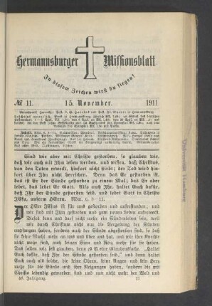N° 11. 15. November 1911