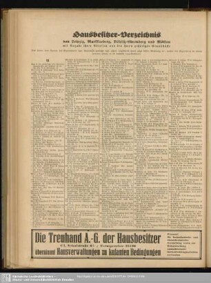 Hausbesitzer-Verzeichnis von Leipzig, Markkleeberg, Böhlitz-Ehrenberg und Mölkau
