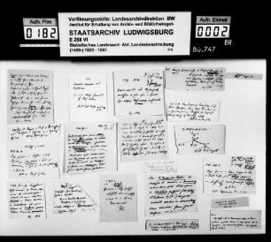 Quellensammlung, Kurzregesten von Urkunden und Notizen [des Oberstudienrats Christoph Friedrich Stälin] zur Geschichte verschiedener Adelsgeschlechter und Ortschaften im Oberamt